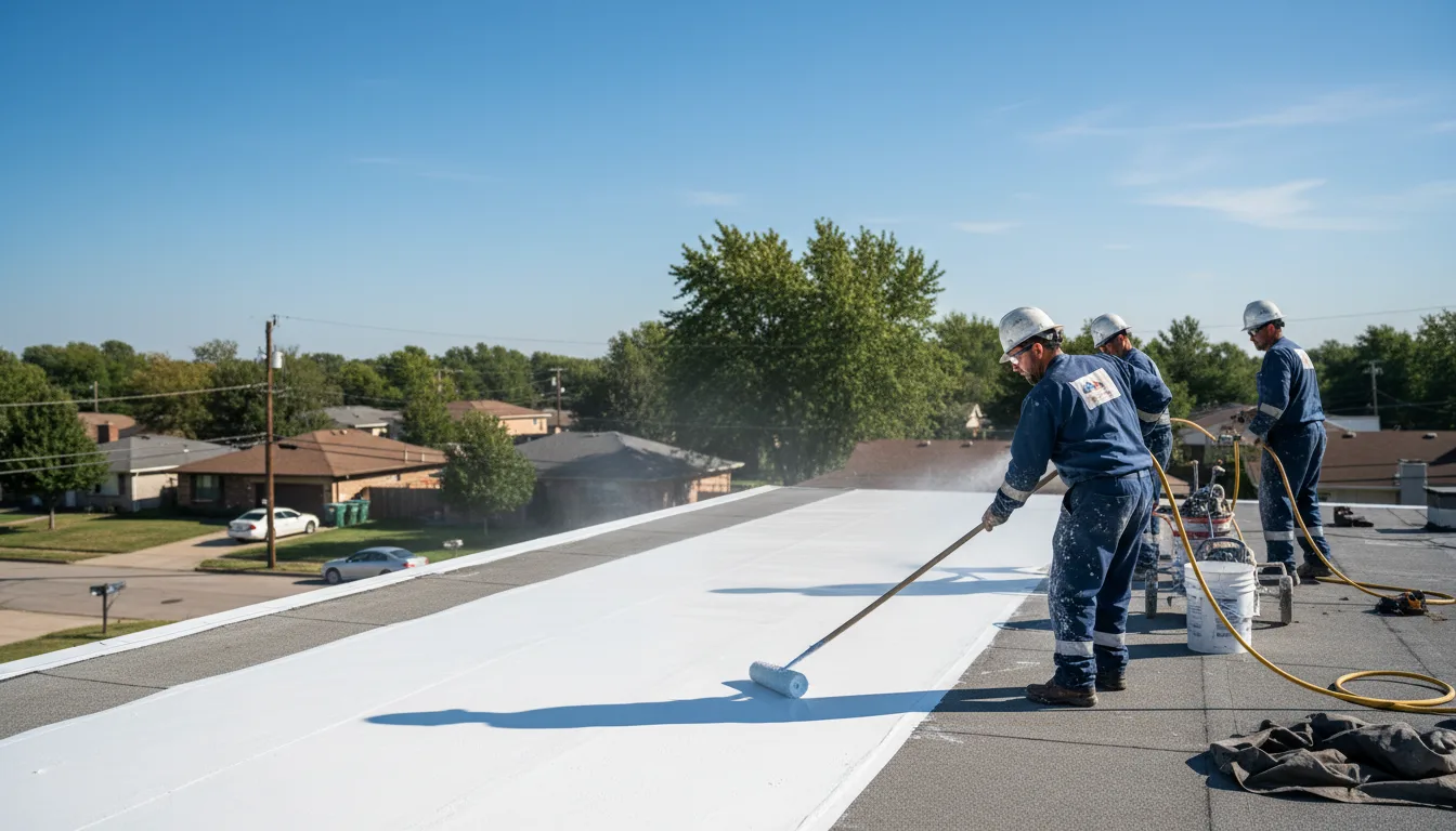 Commercial roof coating in Mansfield, IL near me
